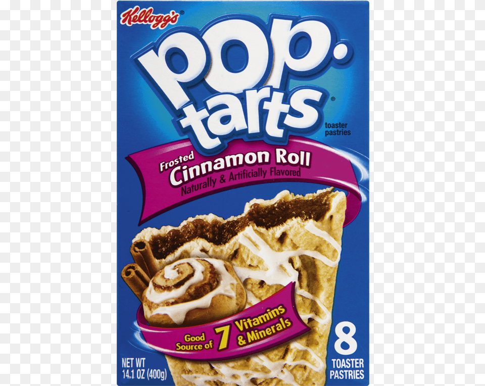 Pop Tarts Cinnamon Roll Pop Tarts Frosted Raspberry, Advertisement, Bread, Food, Snack Free Png