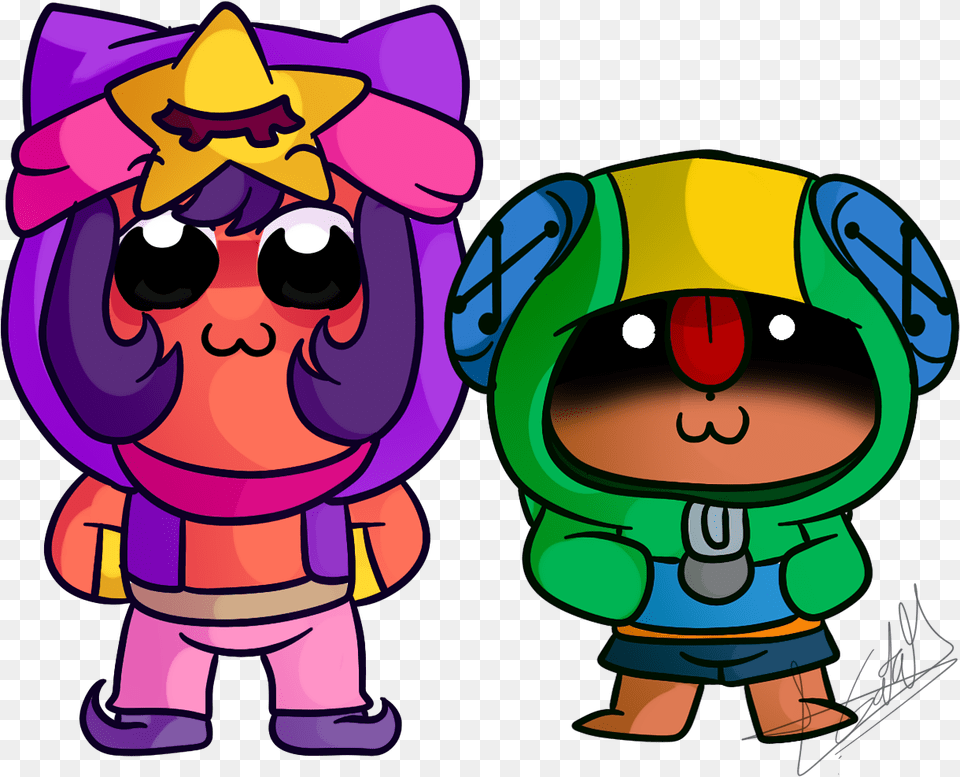 Pop Team Epic Style And Leon Sandy E Leon Brawl Stars, Baby, Person, Purple, Face Png Image