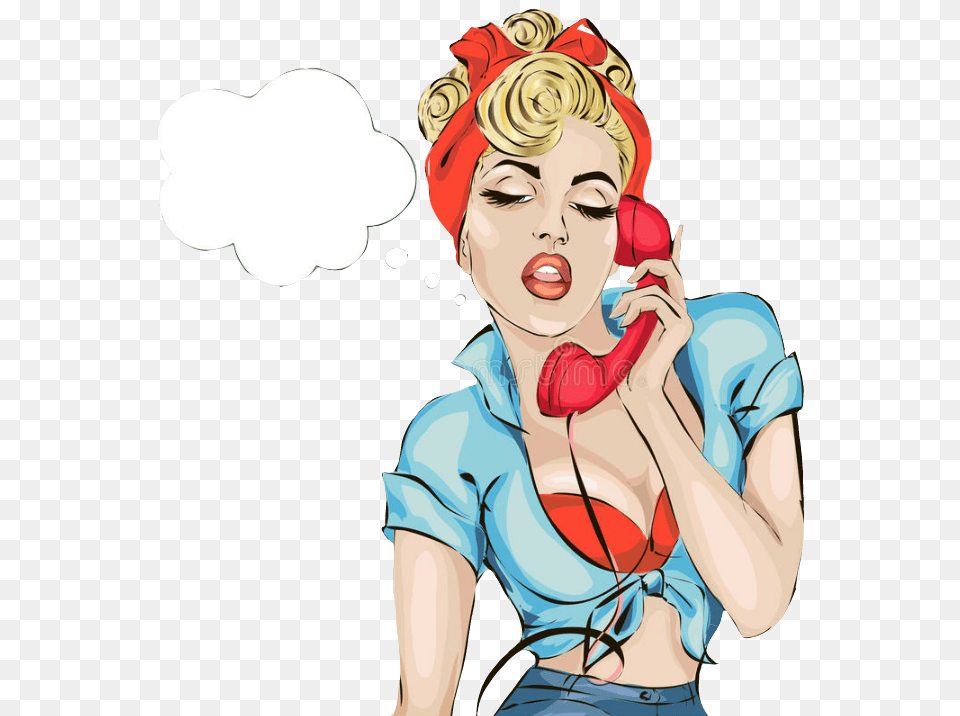Popart Girl Phonecall Sexy Girl Calling Clip Art, Adult, Person, Female, Woman Free Transparent Png