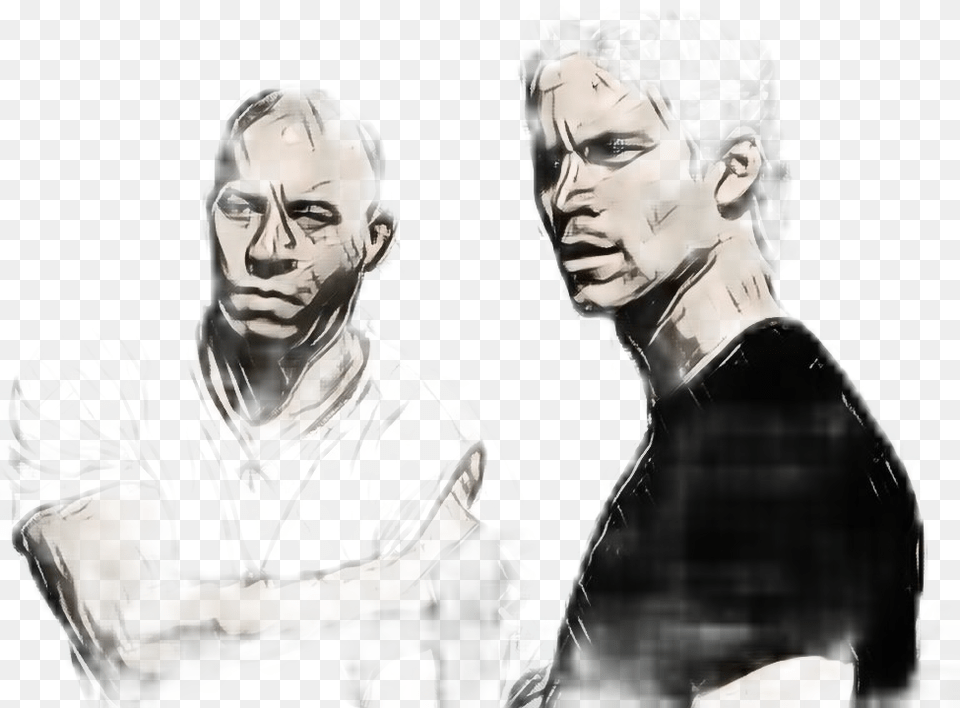 Popart Photography Picsart Paulwalker Vindiesel Sketch, Adult, Male, Man, Person Free Png