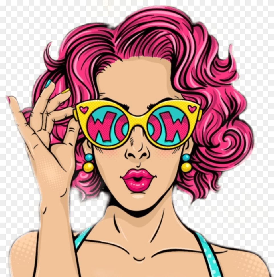 Popart Pink Suprise Cool Amazing Confused Fantastic Pop Art Free, Woman, Adult, Female, Person Png Image