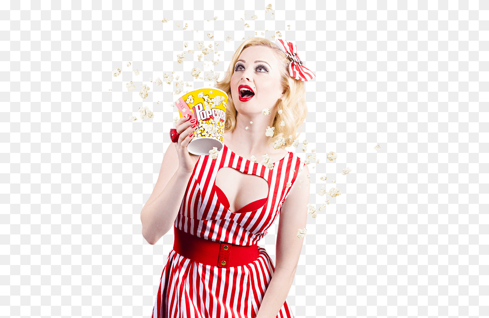Popcorn, Adult, Person, Woman, Female Free Png Download
