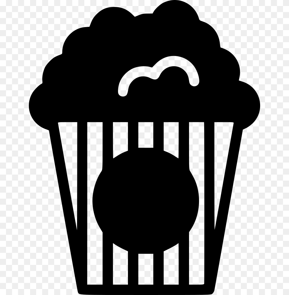 Popcorn, Stencil, Food, Dessert, Cupcake Free Png Download