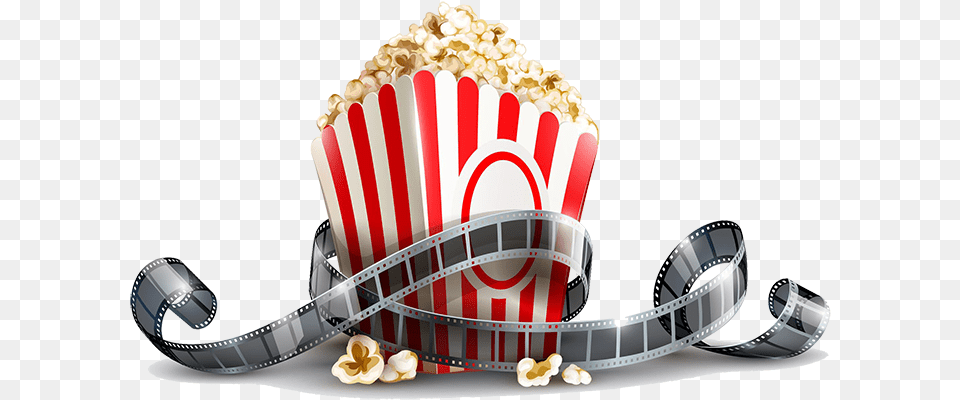 Popcorn And Film Watching Movies, Birthday Cake, Cake, Cream, Dessert Free Png Download