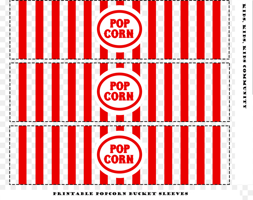 Popcorn Bucket Sleeves Family Movie Night Printable Png Image