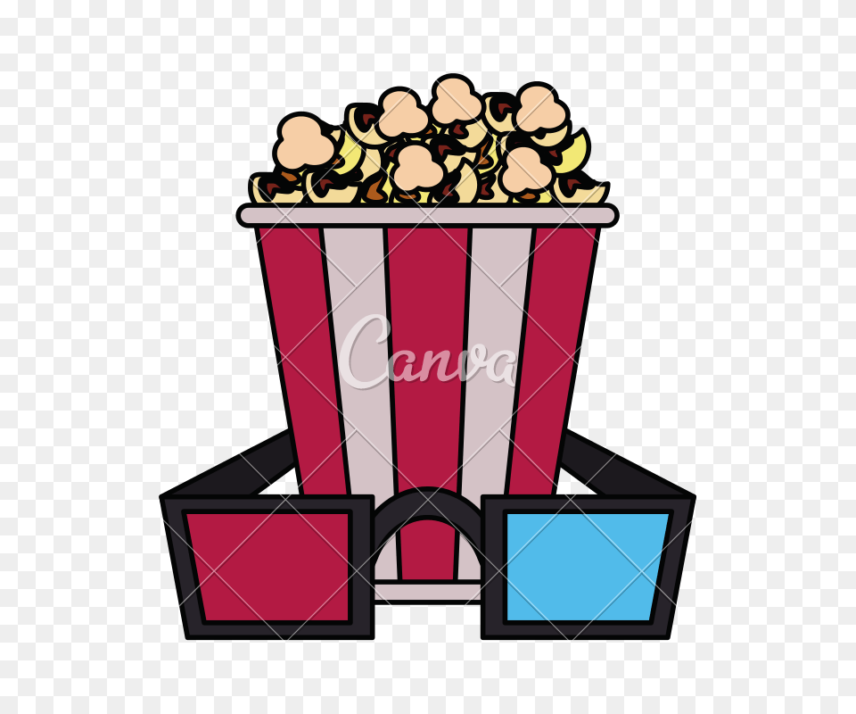 Popcorn Bucket With Glasses Icon, Food, Gas Pump, Machine, Pump Free Transparent Png