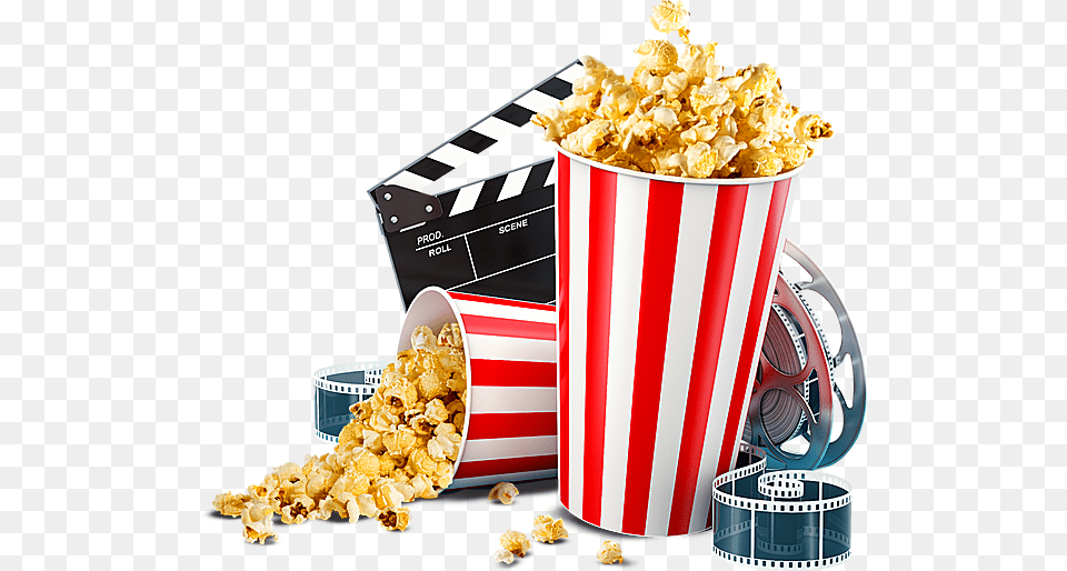 Popcorn Cinema Download Movie Popcorn Transparent Background, Food, Snack, Clapperboard Free Png