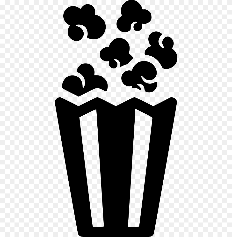 Popcorn Icon Transparent Popcorn Black And White, Stencil, Person, Baby, Head Png Image