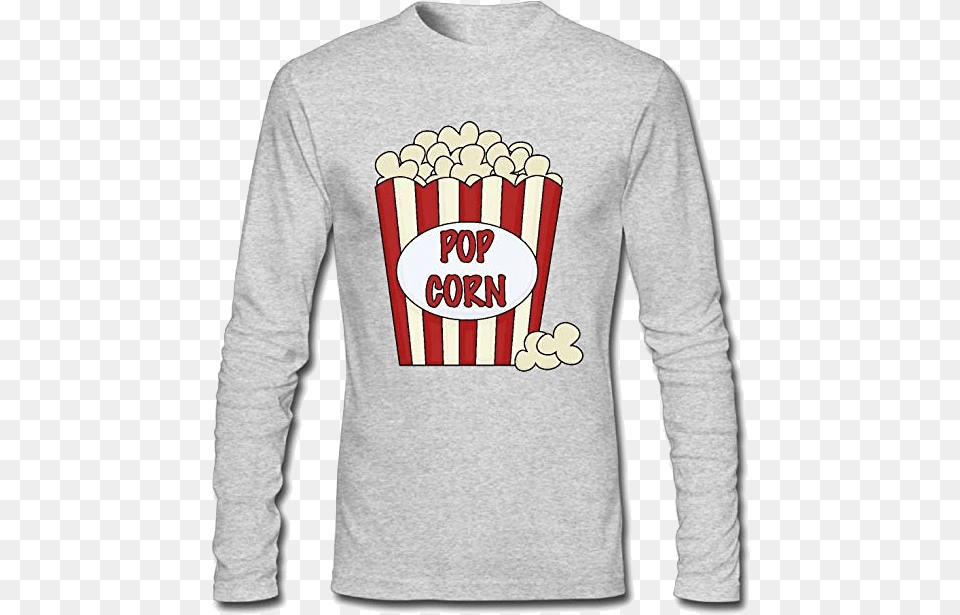 Popcorn Lsnqcpm Mens Clipart Long Sleeve Cotton Tee, Clothing, Long Sleeve, T-shirt, Knitwear Free Png