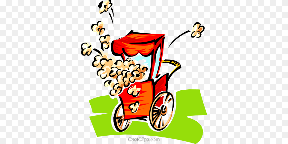 Popcorn Machine Royalty Vector Clip Art Illustration, Wheel, Carriage, Transportation, Vehicle Png Image