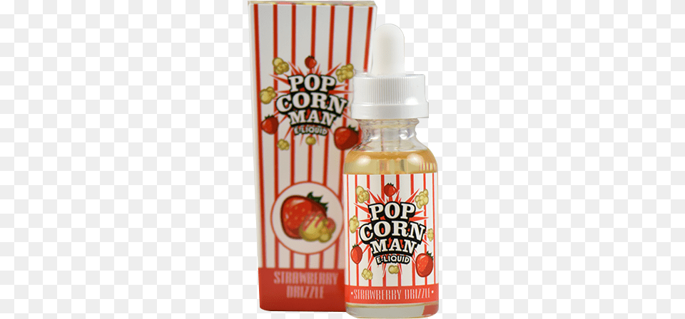 Popcorn Man E Liquid Strawberry Drizzle Popcorn Man Strawberry Drizzle, Bottle, Food, Ketchup Free Png