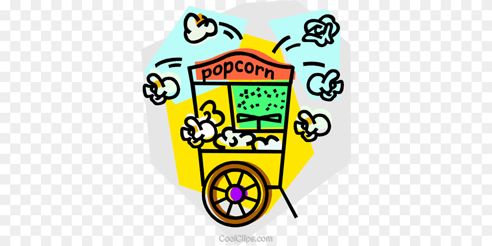 Popcorn Stand Royalty Vector Clip Art Illustration, Kiosk, Machine, Wheel Free Transparent Png