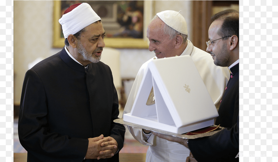 Pope And Top Imam Embrace In Historic Meeting At Vatican Grand Mufti Of Al Azhar, Adult, Person, Man, Male Png