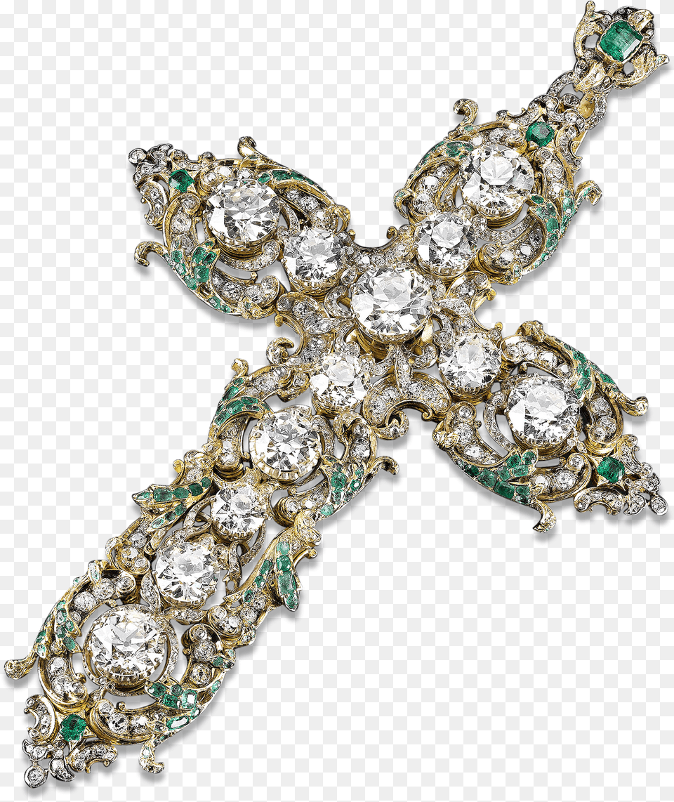 Pope Paul Vis Diamond Cross Jewellery, Accessories, Brooch, Gemstone, Jewelry Free Png
