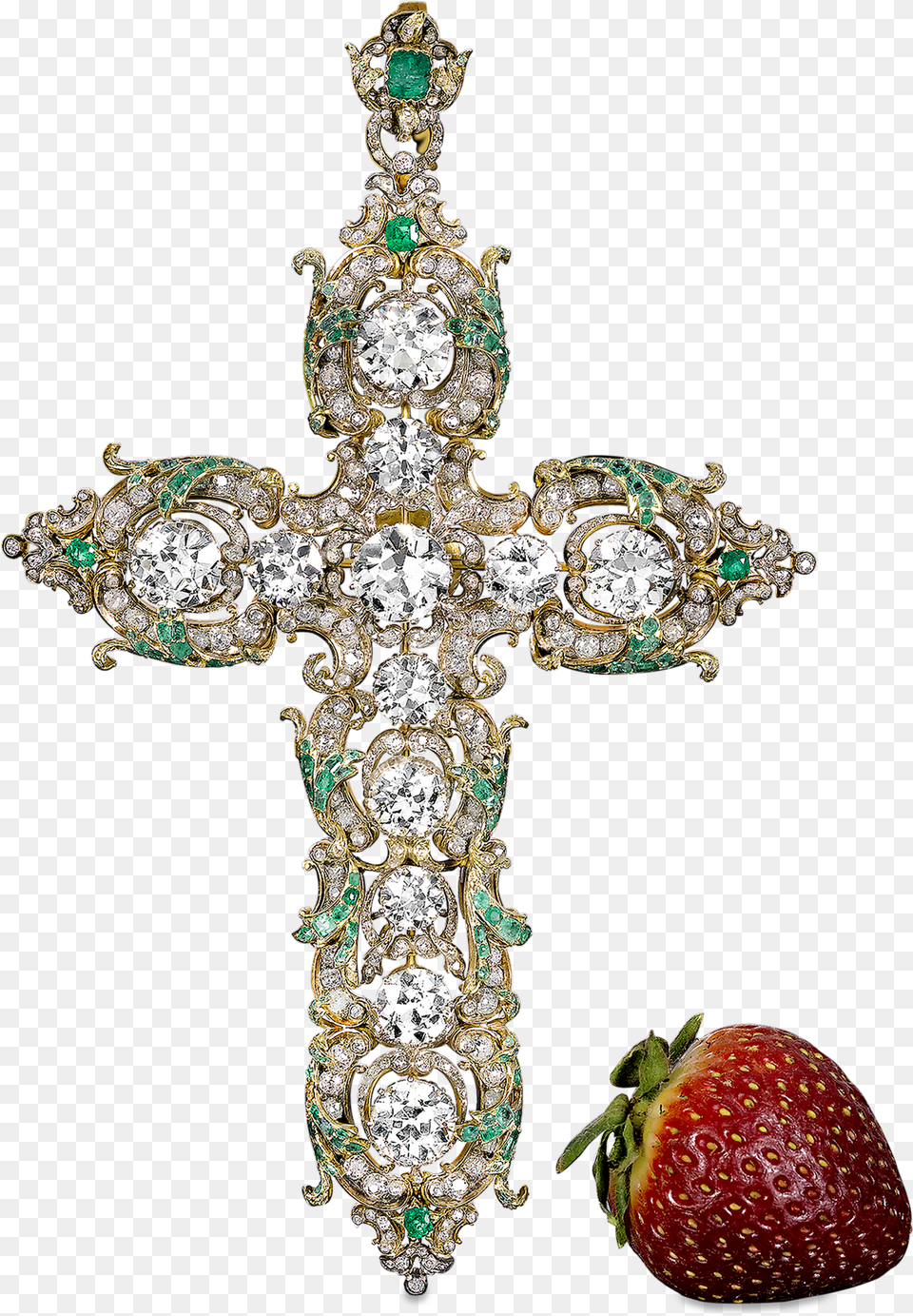 Pope Paul Vis Diamond Cross Strawberry, Accessories, Symbol, Jewelry Png Image