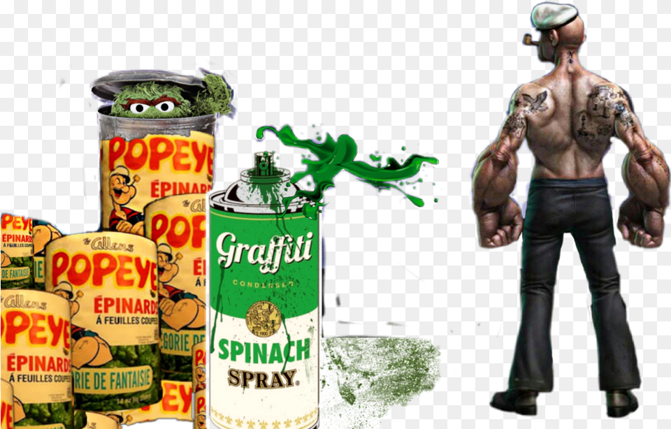 Popeye Popeyethesailorman Spinach Can Graffiti Popeye Action Figure, Adult, Person, Man, Male Png