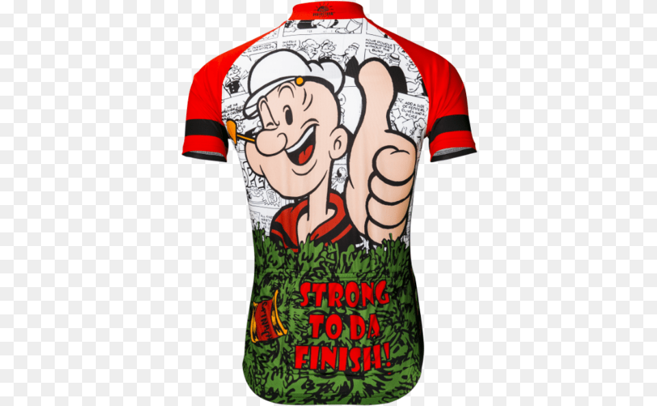 Popeye Strong To Da Finish Men39s Cycling Jersey Popeye Cycling Jersey, Clothing, Shirt, T-shirt, Adult Png
