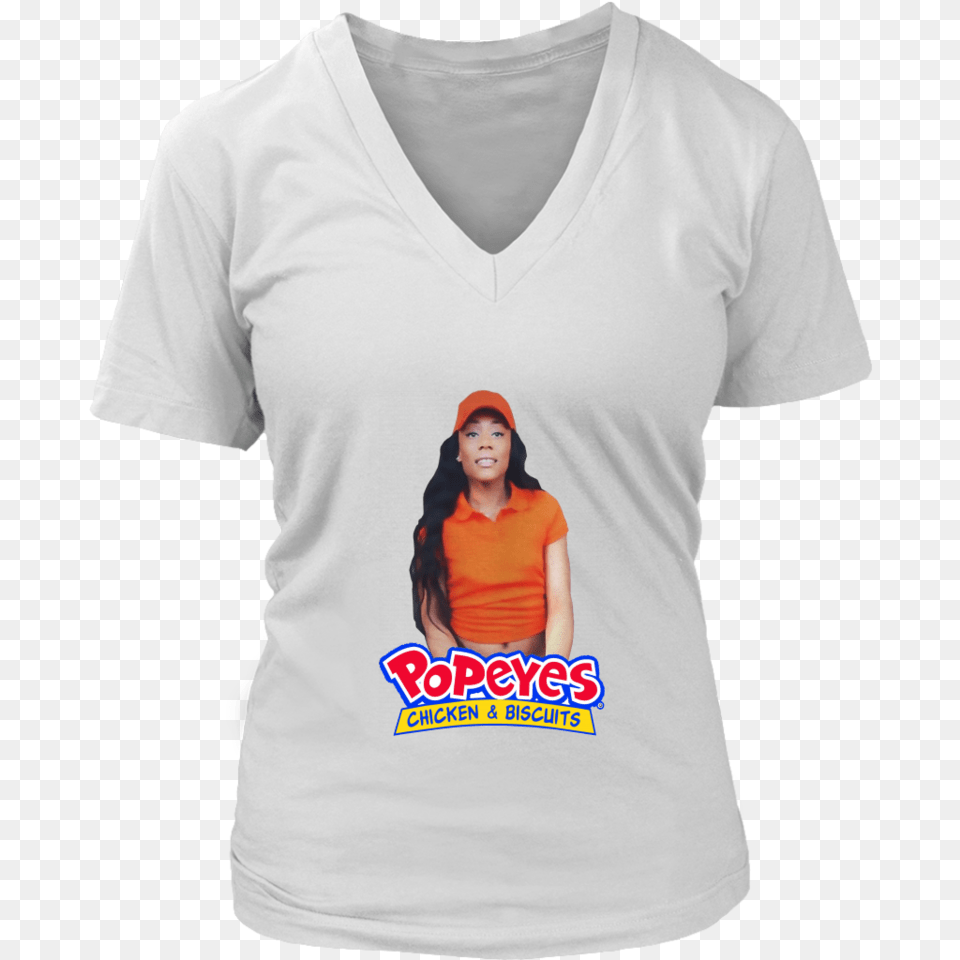 Popeyes Chicken And Biscuits Shirt U2013 Tee Cream Queens Are February Born T Shirts, Clothing, T-shirt, Adult, Person Png