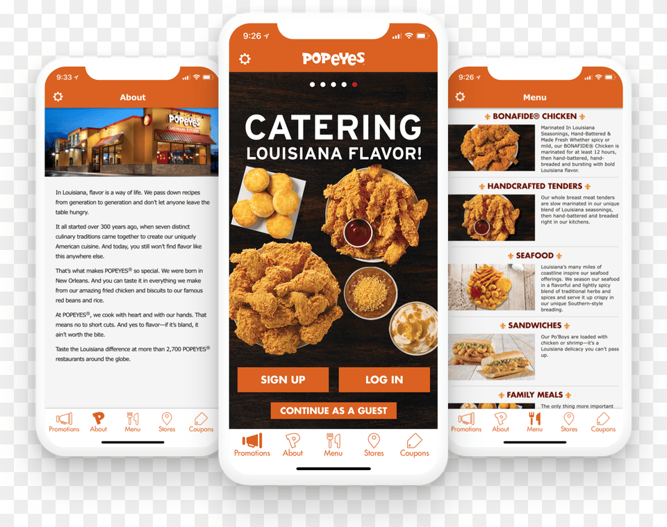 Popeyes Mobile App, Food, Fried Chicken, Nuggets, Burger Free Png