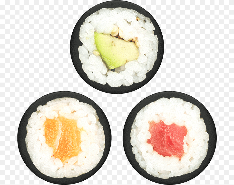 Popminis On A Roll Popsockets Sushi Roll Top View, Dish, Food, Meal, Grain Png