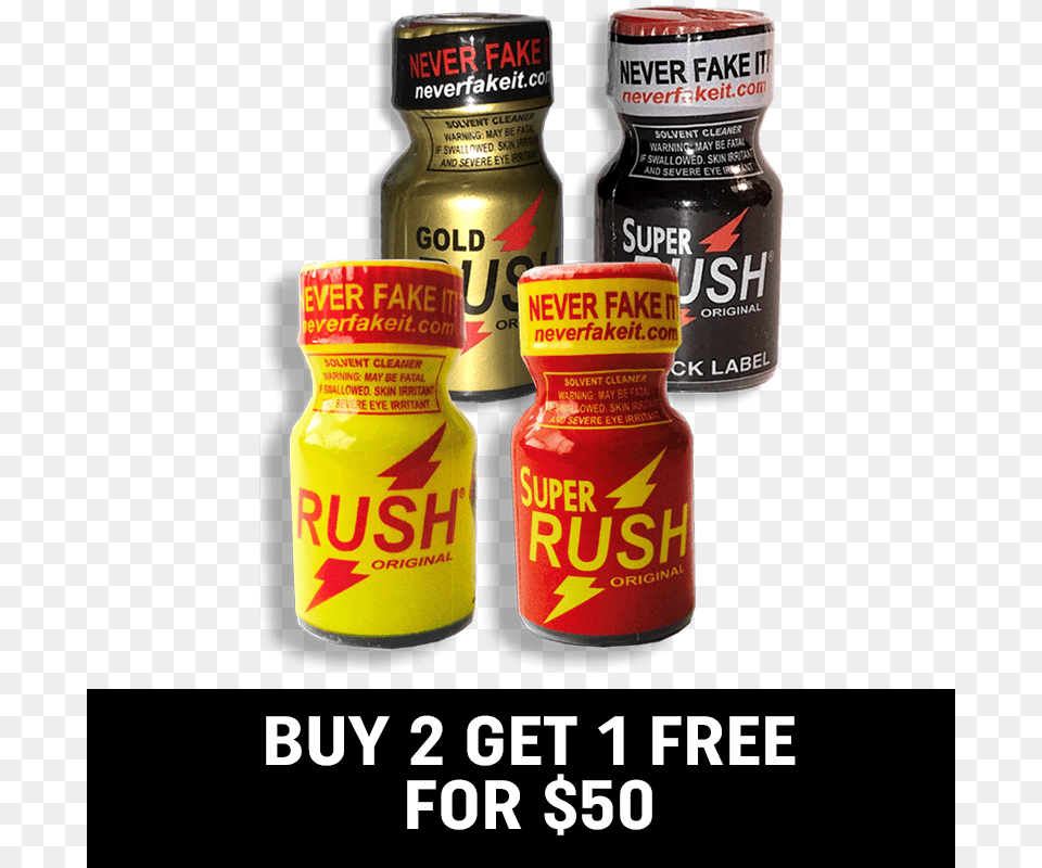 Poppers Super Rush Black Label, Tin, Alcohol, Beer, Beverage Free Png