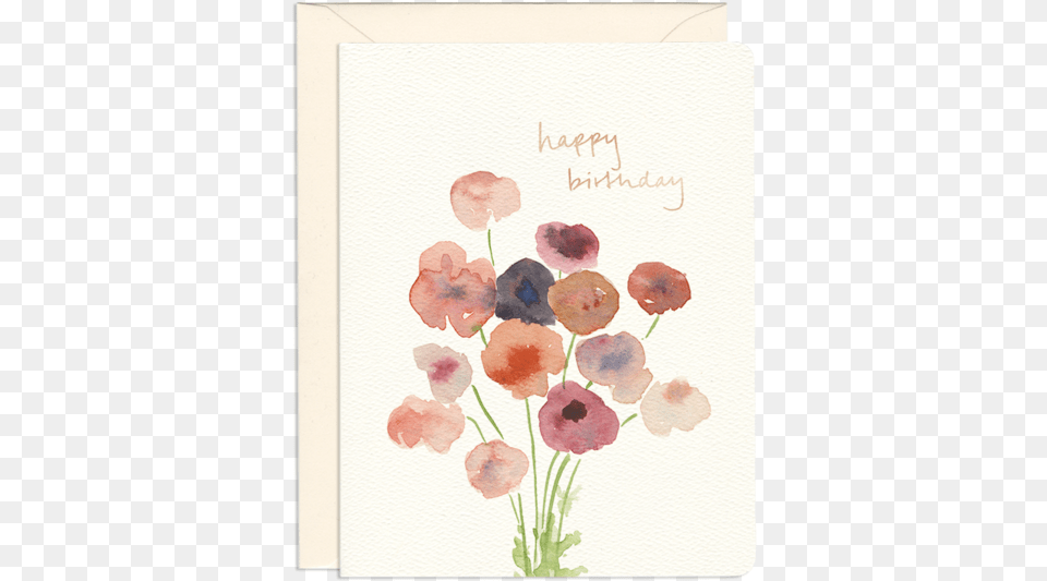 Poppies Birthday Card Birthday, Envelope, Greeting Card, Mail, Art Free Png