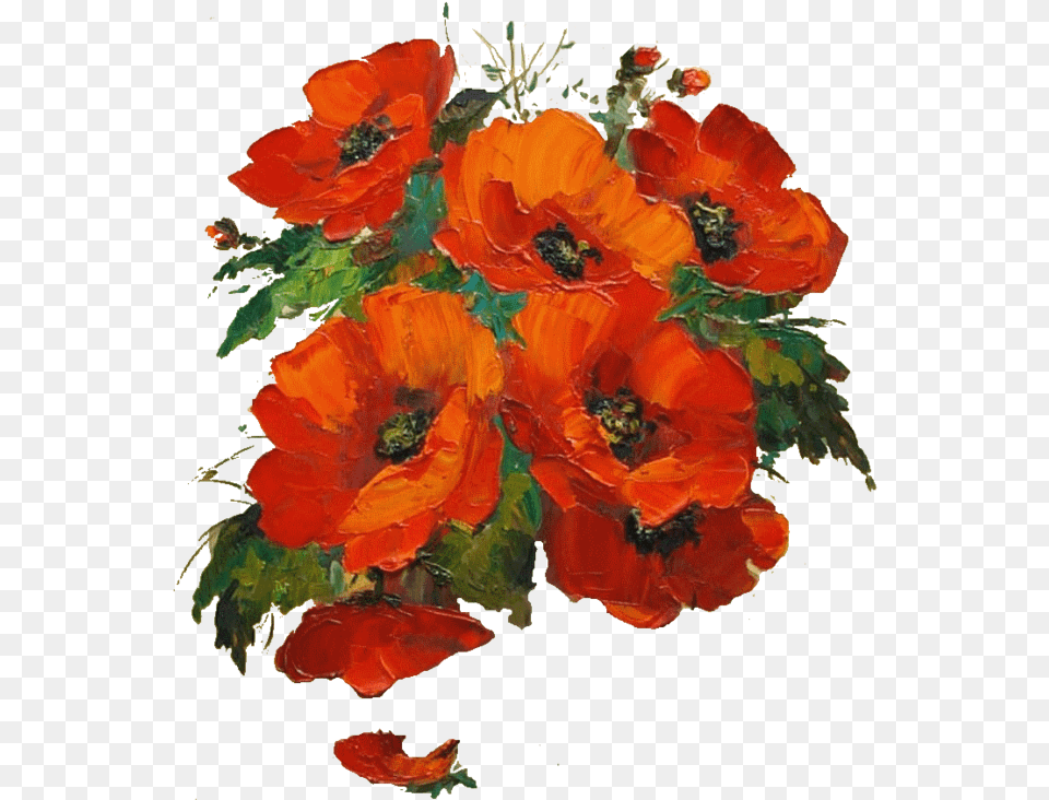 Poppies By Ludmila Gurar Poppies In A Vase By William Jabez Muckley Cross Stitch, Anemone, Flower, Plant, Flower Arrangement Free Png