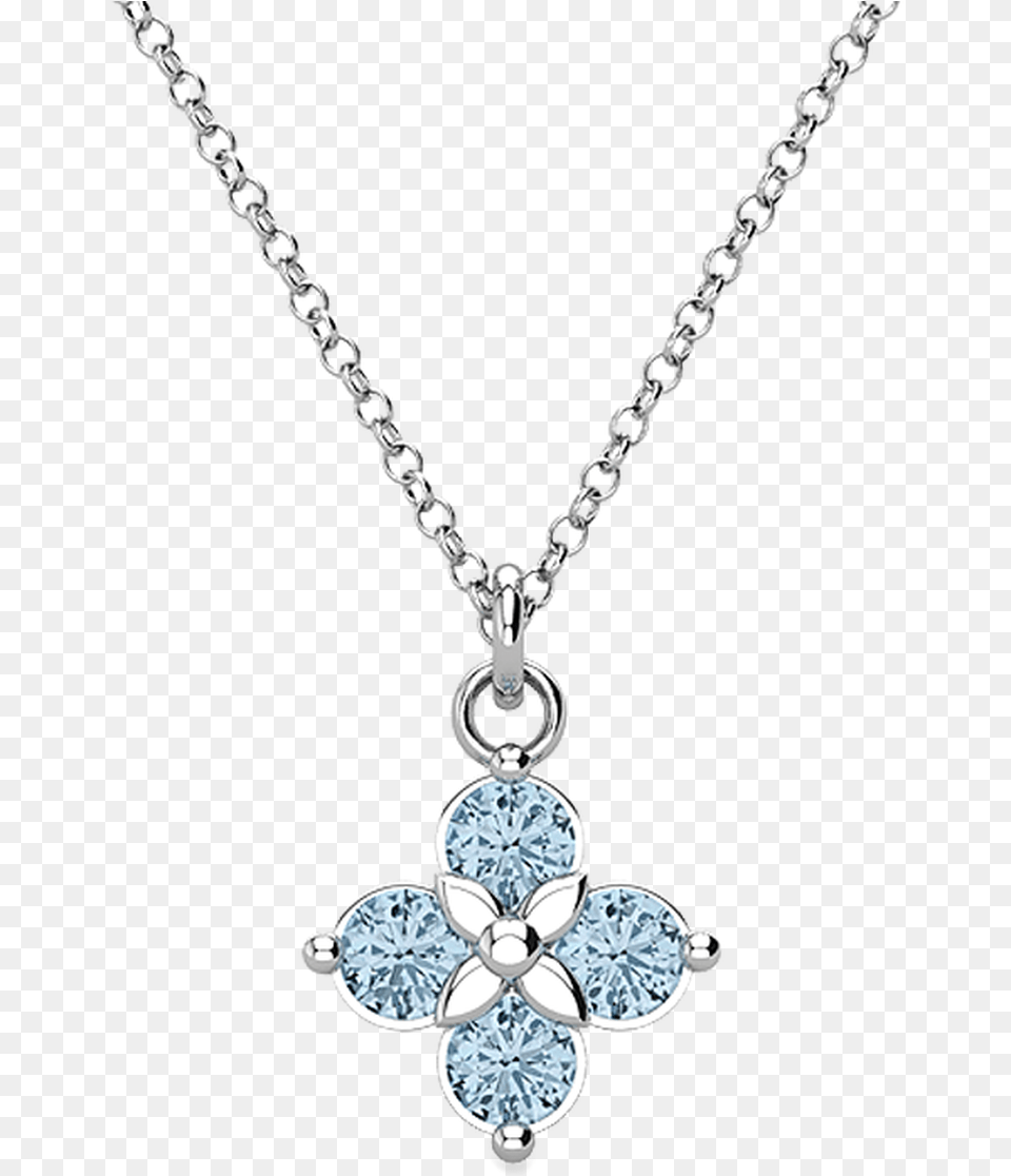 Poppy 14kw Sky Blue Topaz Necklace Round Diamond Invisible Setting Chain Designs, Accessories, Gemstone, Jewelry, Pendant Free Transparent Png