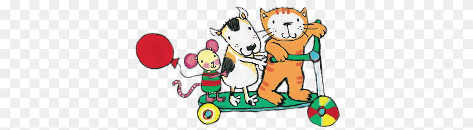 Poppy Cat And His Friends On A Scooter, Baby, Person, People Free Png