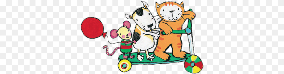 Poppy Cat And His Friends On A Scooter Poppy Cat Free Png Download