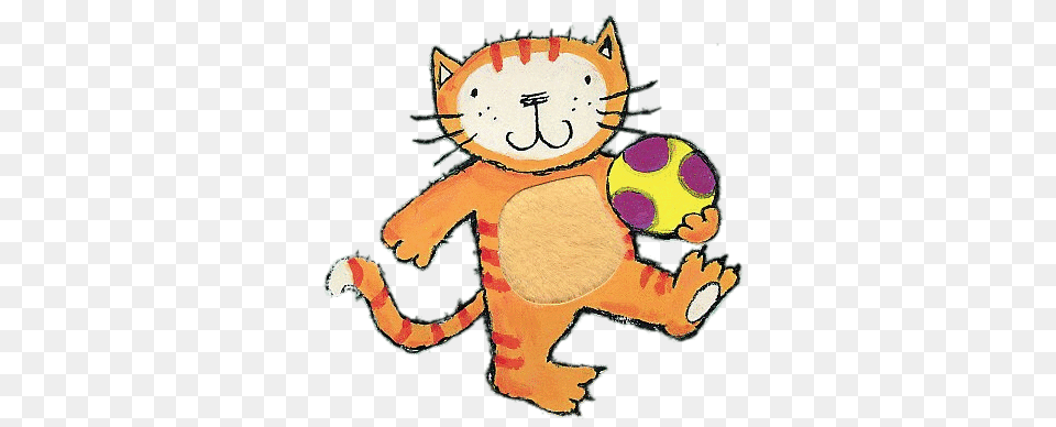 Poppy Cat Playing With A Ball, Toy, Plush Png