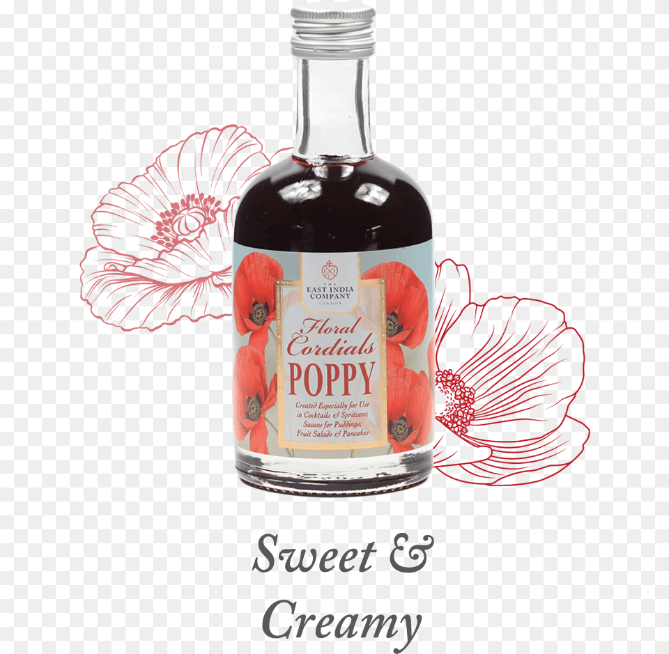 Poppy Cordial Available At The East India Company Glass Bottle, Alcohol, Beverage, Liquor Png