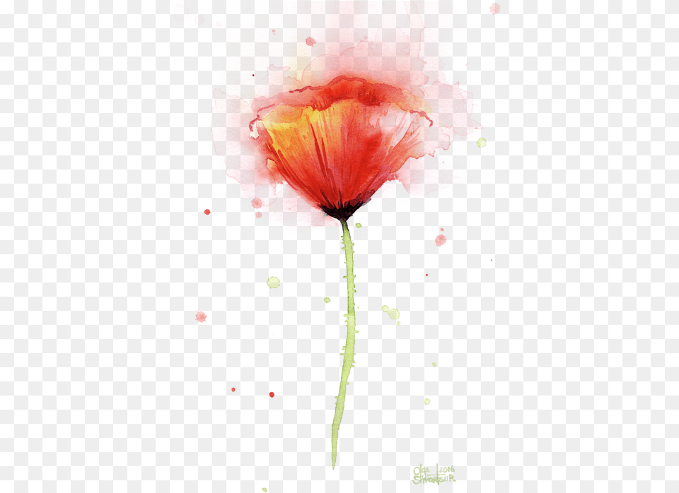 Poppy Flower Abstract Flowers Water Painting, Petal, Plant Png