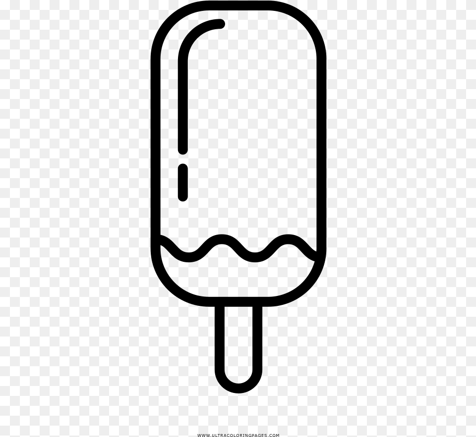 Popsicle Coloring Page, Gray Png Image