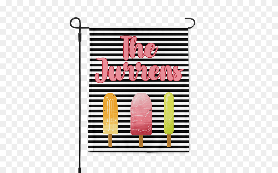 Popsicle Striped Garden Flagtitle Popsicle Striped Graphic Design, Cream, Dessert, Food, Ice Cream Free Transparent Png