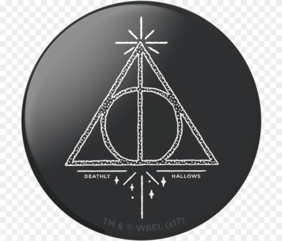 Popsockets Popgrip Deathly Hallows Swappable Phone Grip In Popsocket Harry Potter, Disk, Triangle, Symbol, Emblem Free Png Download