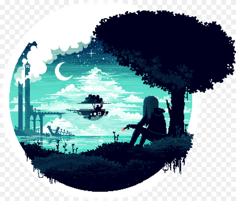 Popular 24 Hours Aesthetic Pixel Art Transparent, Photography, Silhouette, Person, Outdoors Free Png