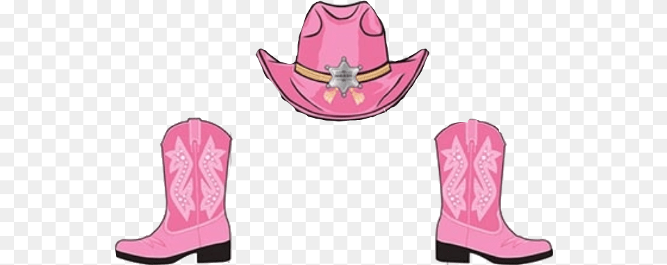 Popular And Trending Cowgirl Hat Stickers, Clothing, Boot, Cowboy Boot, Footwear Free Png