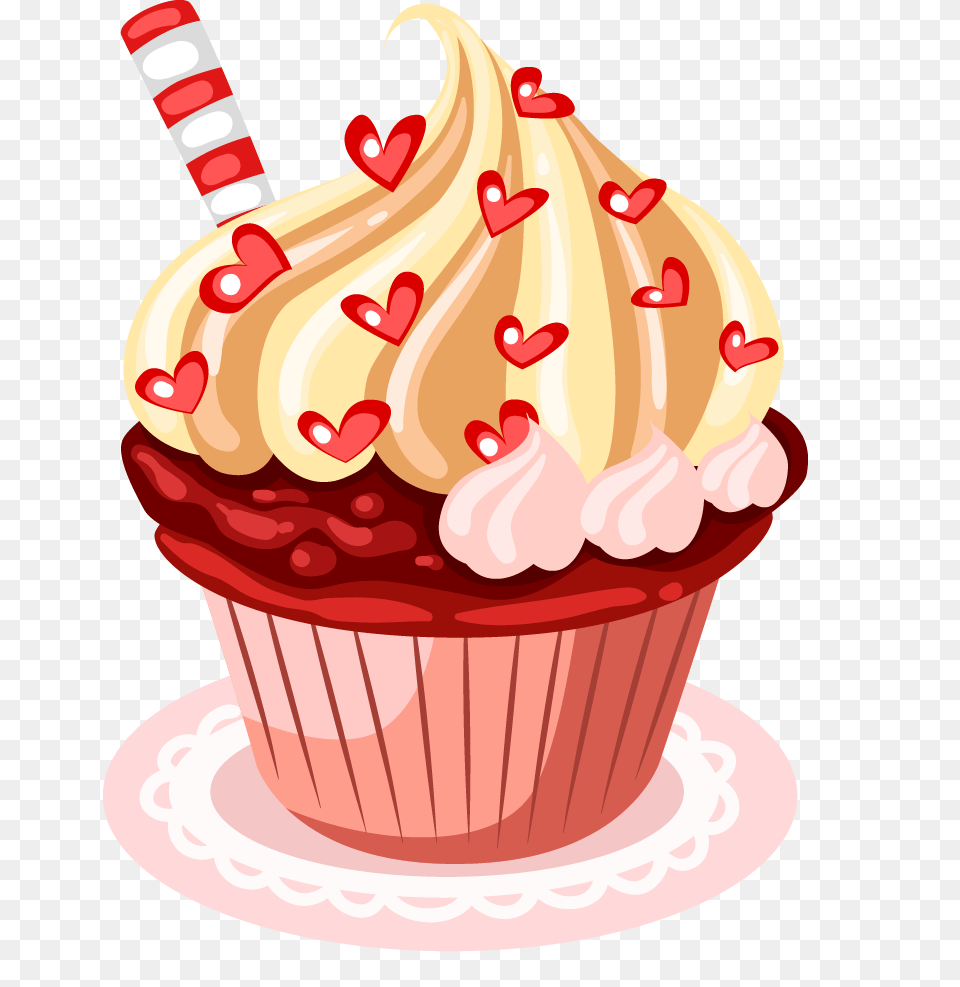 Popular And Trending Cupcake Cute Stickers, Cake, Icing, Food, Dessert Png Image