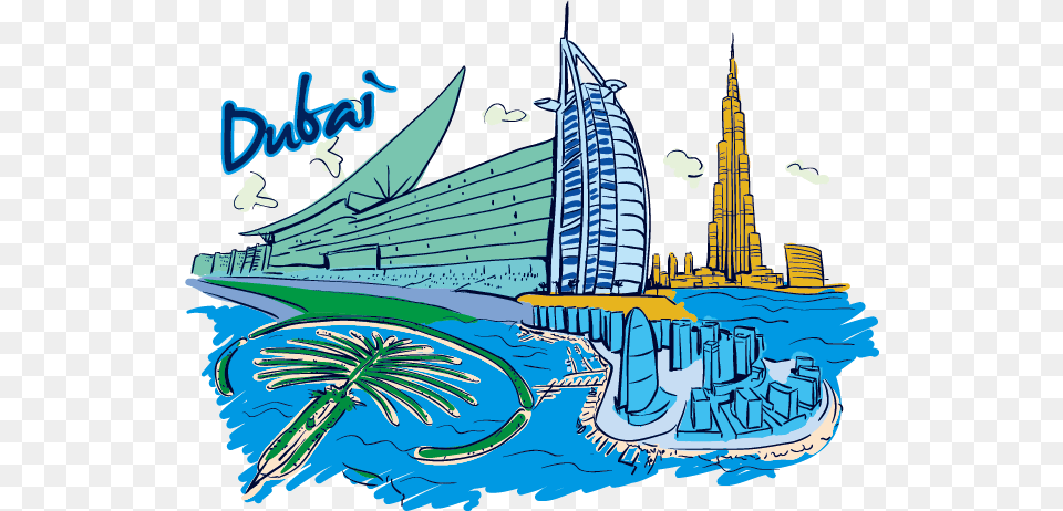 Popular And Trending Dubai Stickers, City, Metropolis, Urban, Art Png