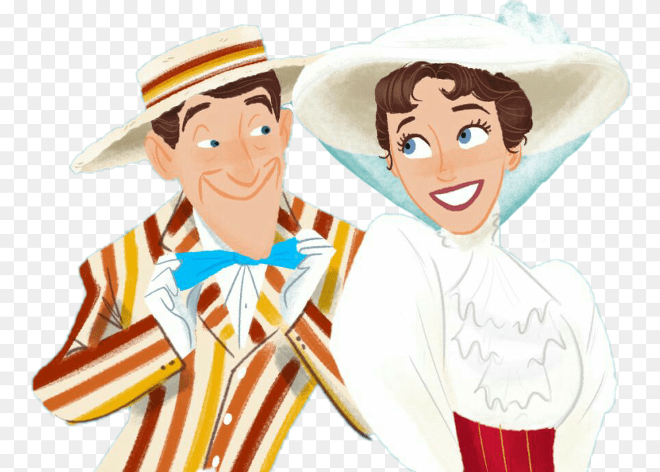 Popular And Trending Marypoppins Stickers, Adult, Clothing, Female, Hat Free Png Download