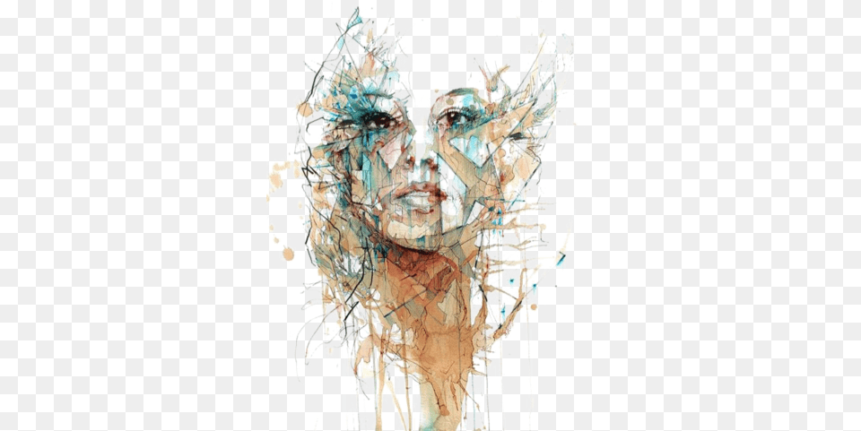 Popular And Trending Painting Art Artist Paint Colour Watercolour And Ink Drawings, Modern Art, Collage, Head, Person Free Transparent Png