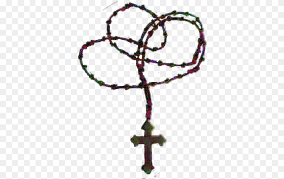 Popular And Trending Rosary Stickers, Cross, Symbol, Purple Png Image