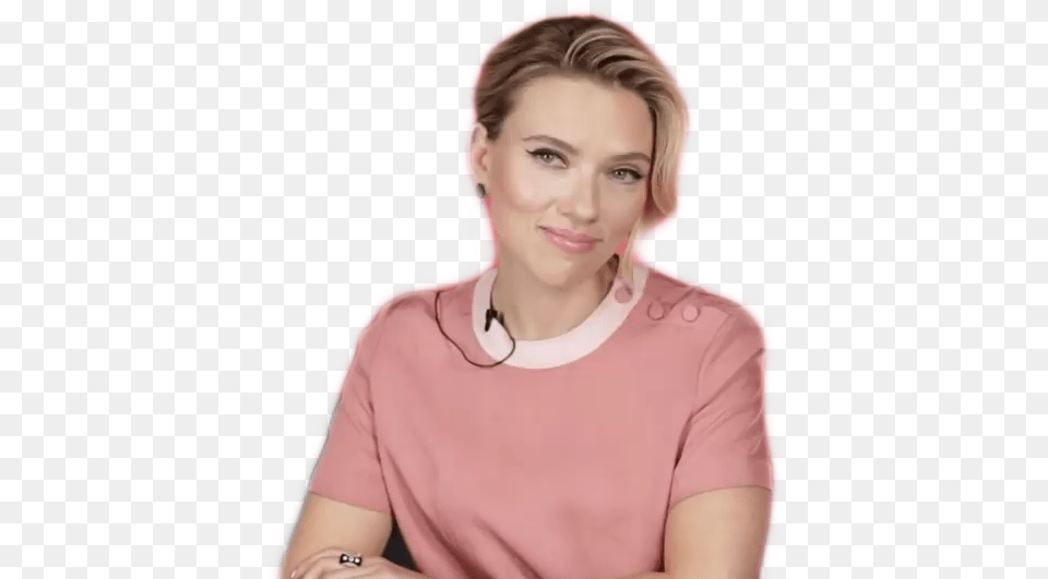 Popular And Trending Scarlett Johansson Stickers Scarlett Johansson Pink Shirt, Adult, Face, Female, Happy Free Png