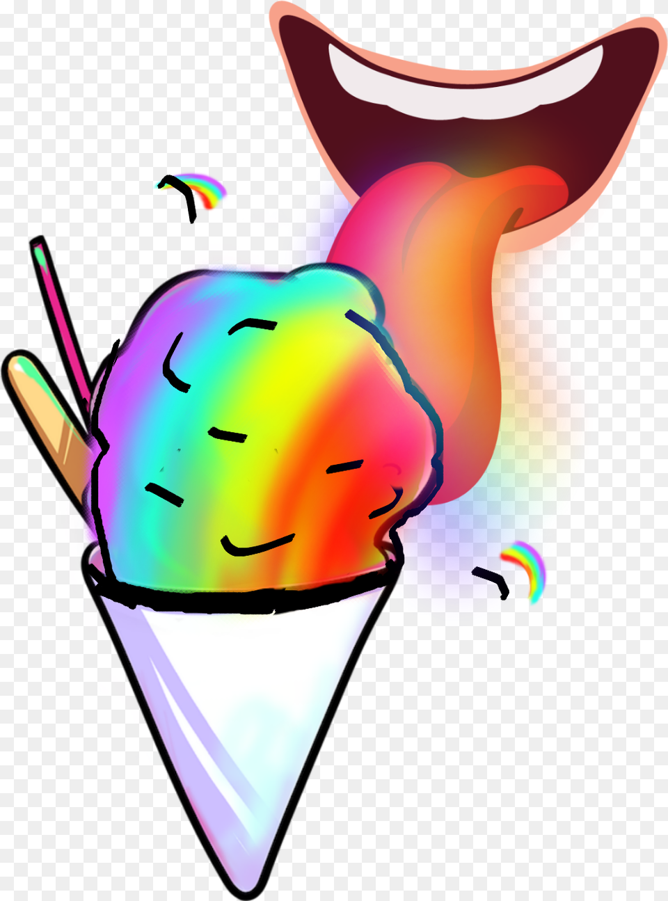 Popular And Trending Snowcone Stickers, Cream, Dessert, Food, Ice Cream Free Png Download