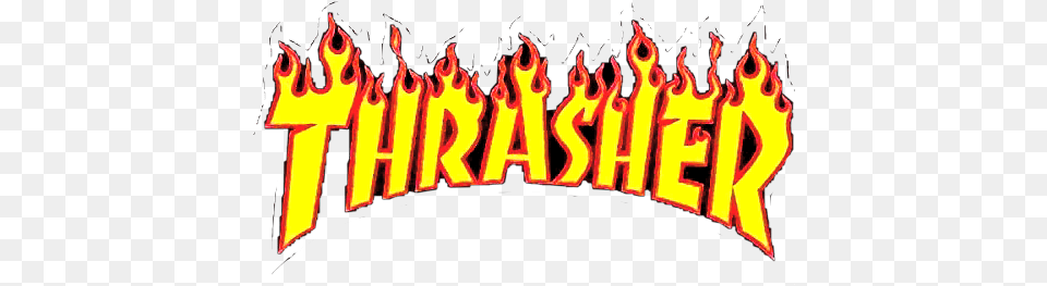 Popular And Trending Thrasher Stickers, Fire, Flame, Text Free Png Download