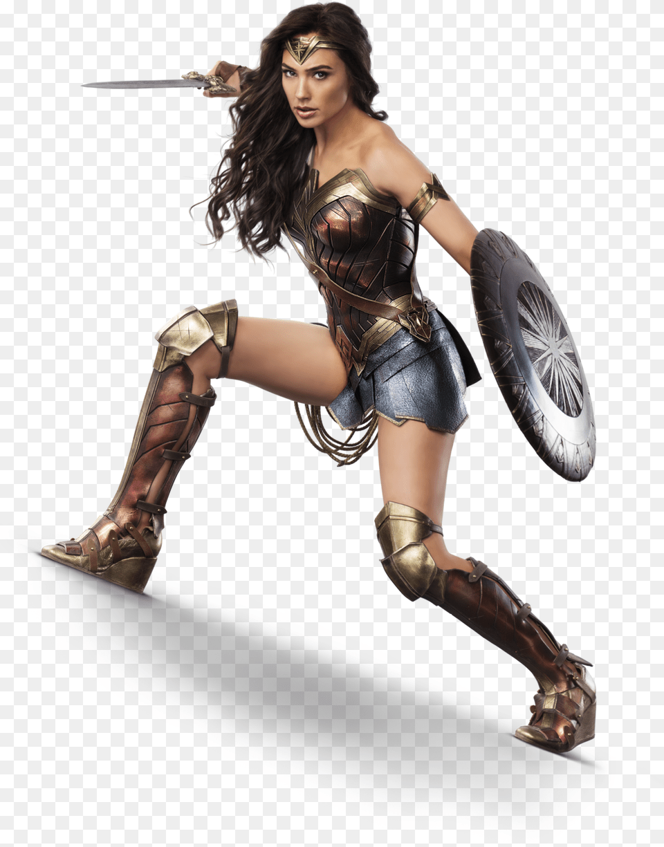 Popular And Trending Wonder Woman Stickers, Adult, Weapon, Sword, Person Free Png