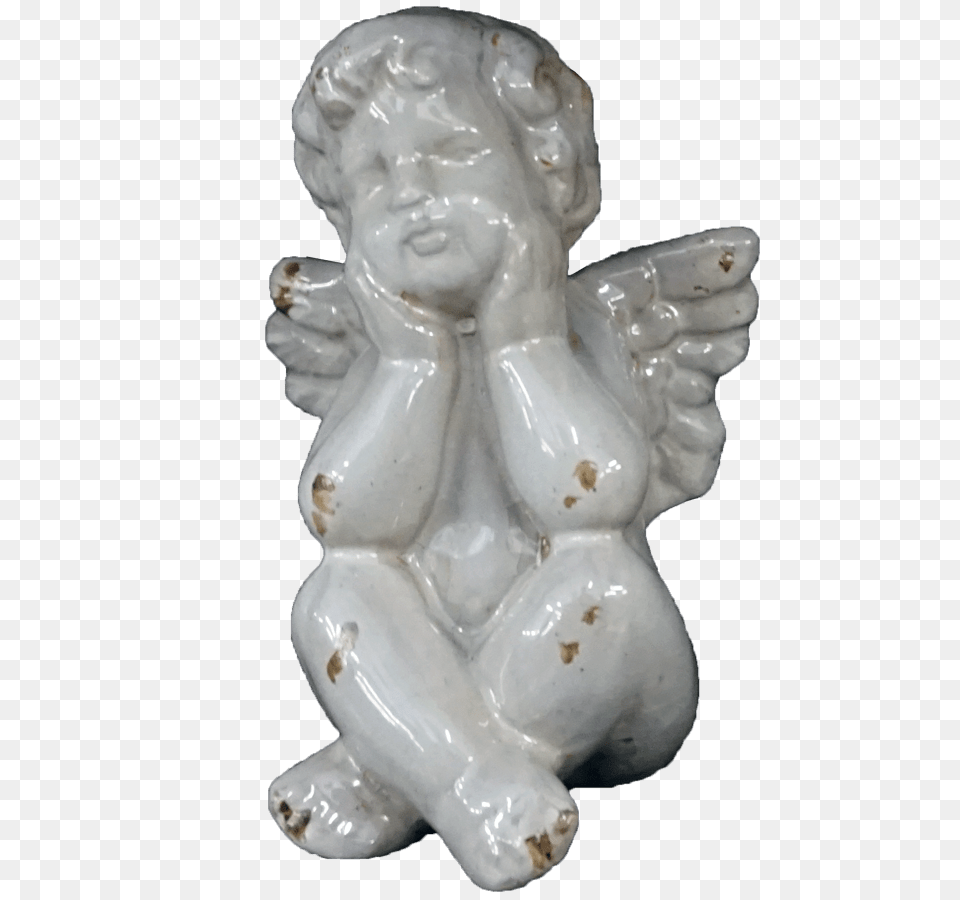 Porcelain Angel, Figurine, Baby, Person, Head Free Png Download