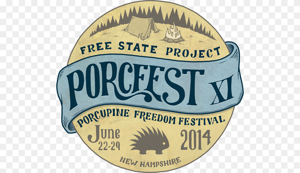 Porcfest Xi Logo Blue Circle, Symbol, Badge, Advertisement, Alcohol Png