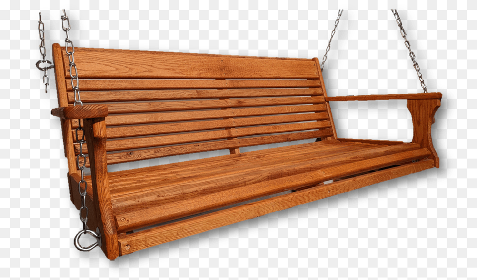 Porch Swing Download Image, Bench, Furniture, Hardwood, Stained Wood Png